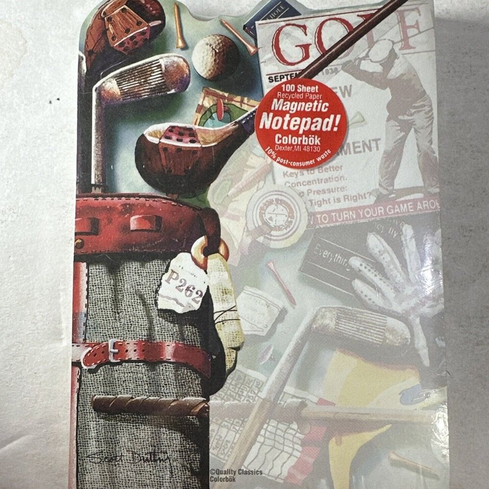 Golf theme magnetic note pad fridge and desk top pad